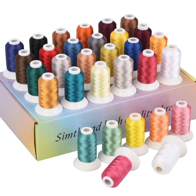 Simthread 32 Madeira Colors Polyester Embroidery Machine Thread Kit 500M (550Y) Similar to Madeira Robinson-Anton Color - Assorted Color 3 - Image 1